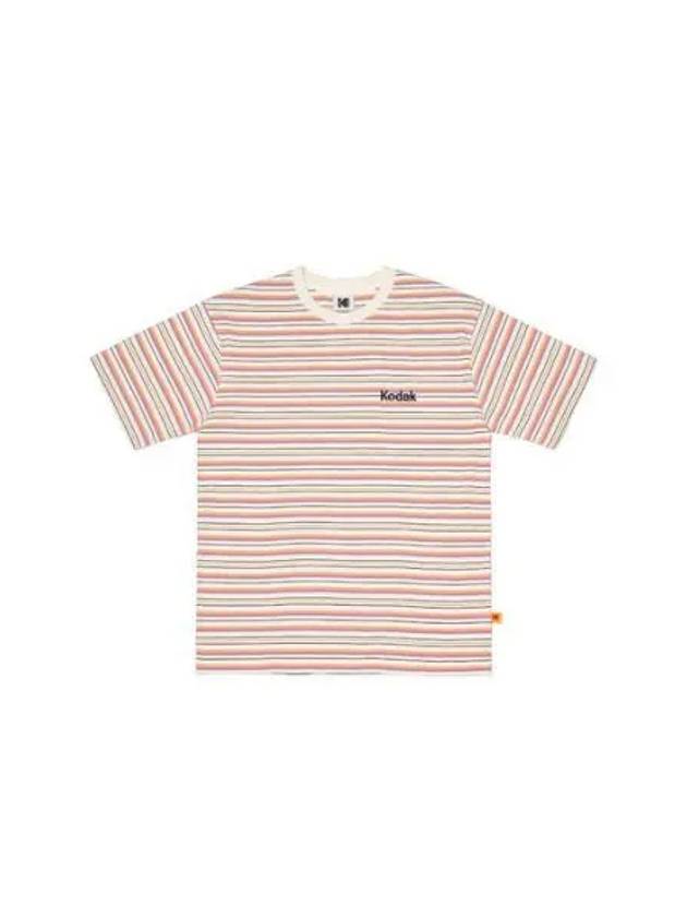 KODAK Apparel Striped Semi Overfit Short Sleeve T Shirt IVORY - KODO - BALAAN 1