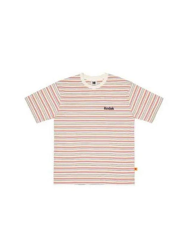 KODAK Apparel Striped Semi Overfit Short Sleeve T Shirt IVORY - KODO - BALAAN 1