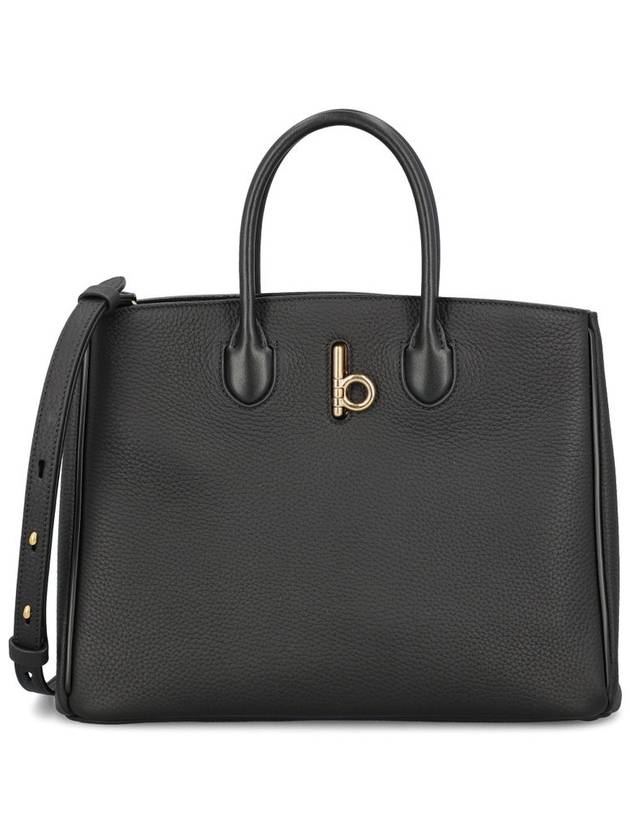 Rocking Horse Small Leather Tote Bag Black - BURBERRY - BALAAN 1