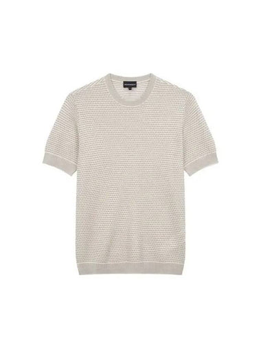 Men s brick tissue crew neck knit beige 270167 - EMPORIO ARMANI - BALAAN 1