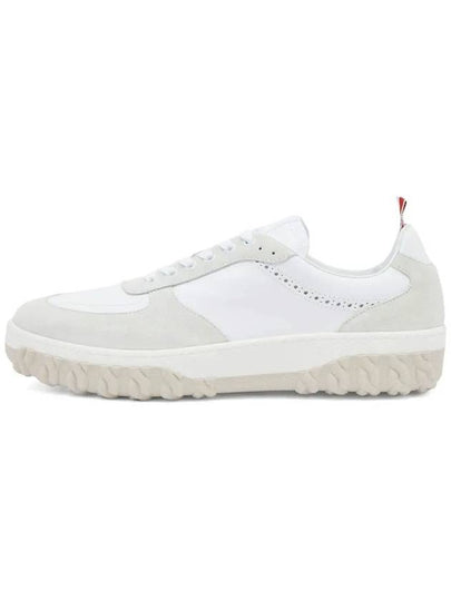 Letterman Panel Lace-Up Low-Top Sneakers White - THOM BROWNE - BALAAN 2