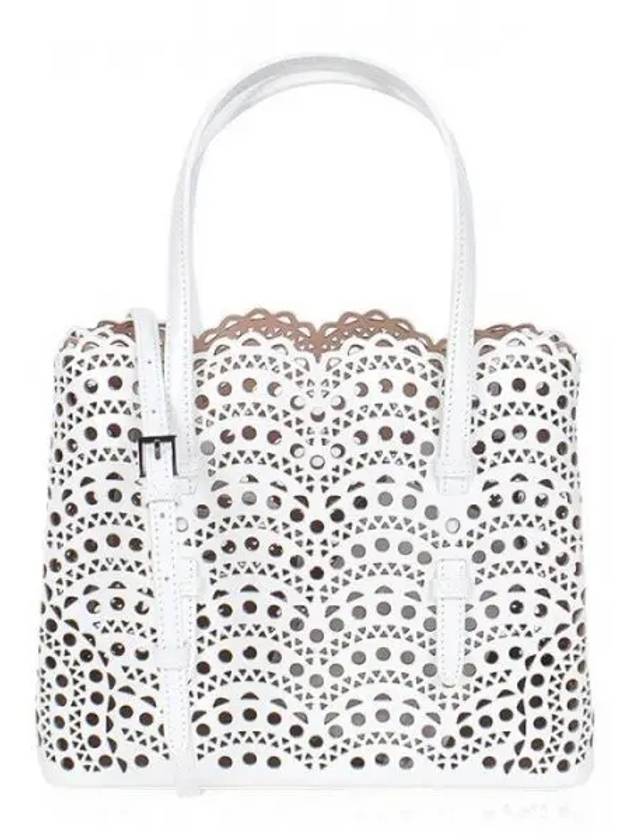 Women s Punching Bag Mina25 Wave Tote Small White 270294 1119217 - ALAIA - BALAAN 1