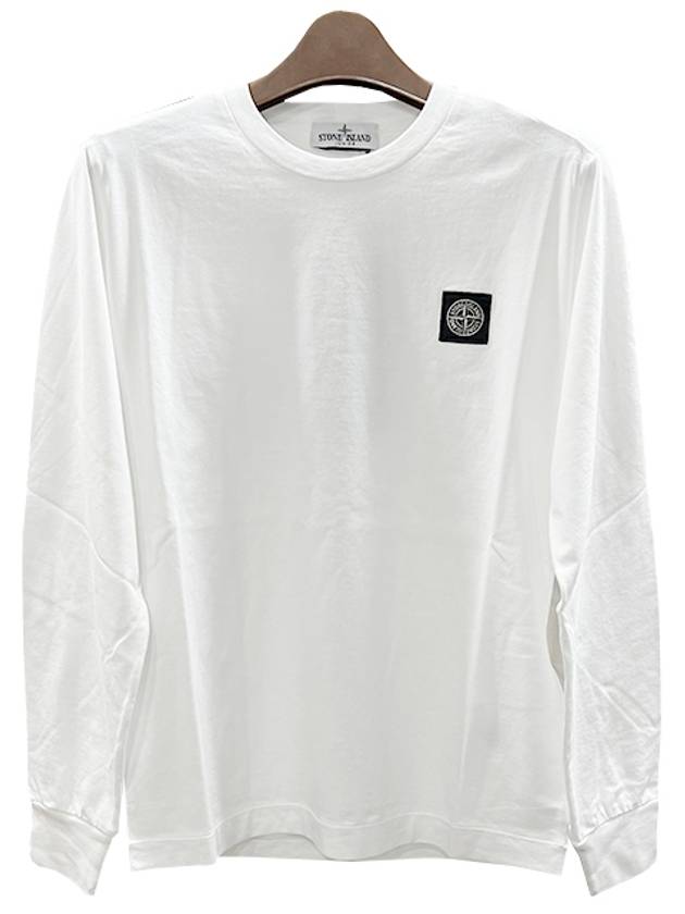 Kids Stone Logo Patch Long Sleeve T-Shirt White - STONE ISLAND - BALAAN 3