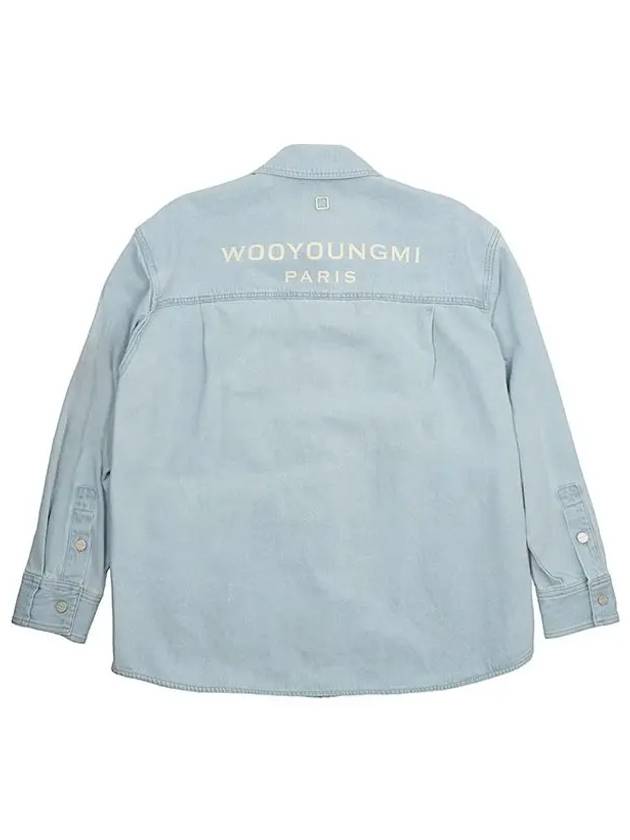 Back Logo Denim Cotton Long Sleeve Shirt Blue - WOOYOUNGMI - BALAAN 2