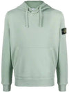 Wappen Patch Cotton Fleece Hoodie Sage Green - STONE ISLAND - BALAAN 2