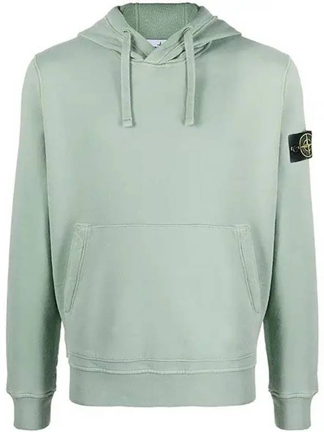 Wappen Patch Cotton Fleece Hoodie Sage Green - STONE ISLAND - BALAAN 2