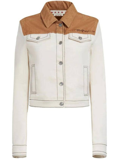 Logo Print Two-Tone Jacket Ivory - MARNI - BALAAN 1