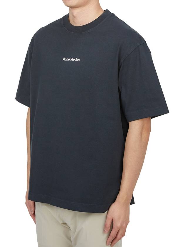 Stamp Logo Cotton Short Sleeve T-Shirt Black - ACNE STUDIOS - BALAAN 3