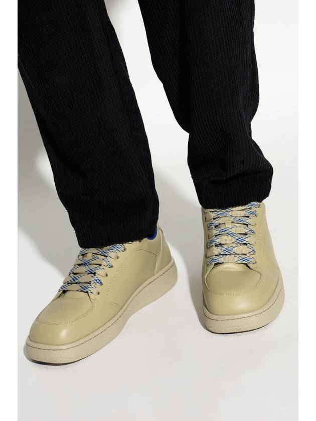 Stock Leather Low-Top Sneakers Hunter - BURBERRY - BALAAN 3