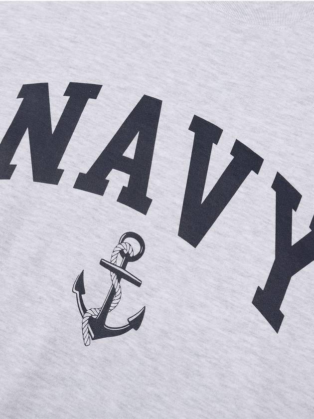 V Heavy Sweat Navy Sweatshirt 1% Melange - DE GRAND MATIN - BALAAN 5