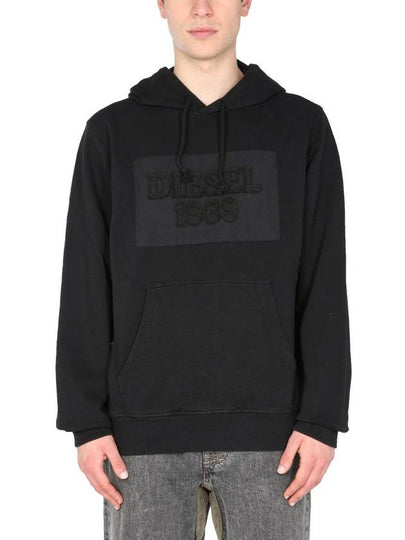 logo print hood black - DIESEL - BALAAN 2