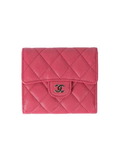 Classic Gold Logo Half Wallet Pink - CHANEL - BALAAN 1