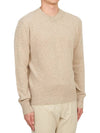 Men's Tonal Cashmere Crew Neck Sweater Champagne - AMI - BALAAN 4