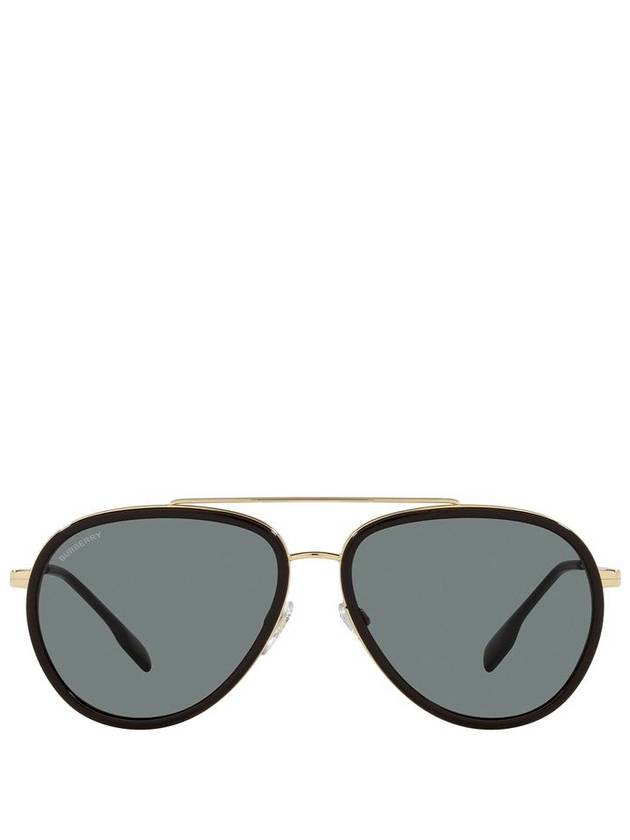 Eyewear Check Temple Aviator Oval Sunglasses Black Gold - BURBERRY - BALAAN 2