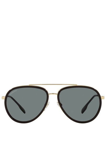 Eyewear Check Temple Aviator Oval Sunglasses Black Gold - BURBERRY - BALAAN 2