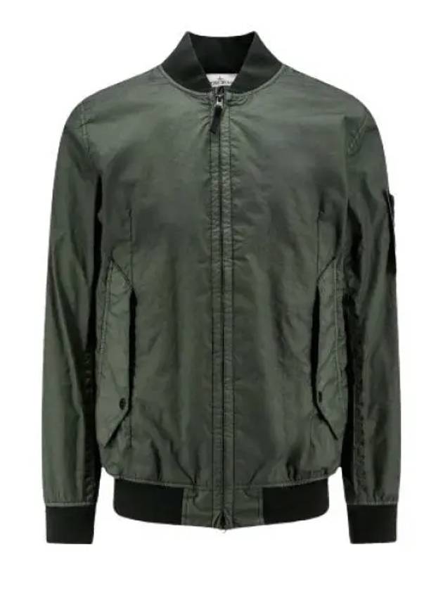 Men's Wappen Patch Zip-Up Bomber Jacket Green - STONE ISLAND - BALAAN 2