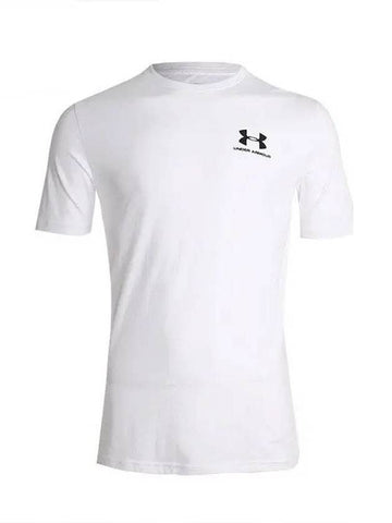 Men's Sports Style Left Chest Short Sleeve T-Shirt White - UNDER ARMOUR - BALAAN 1