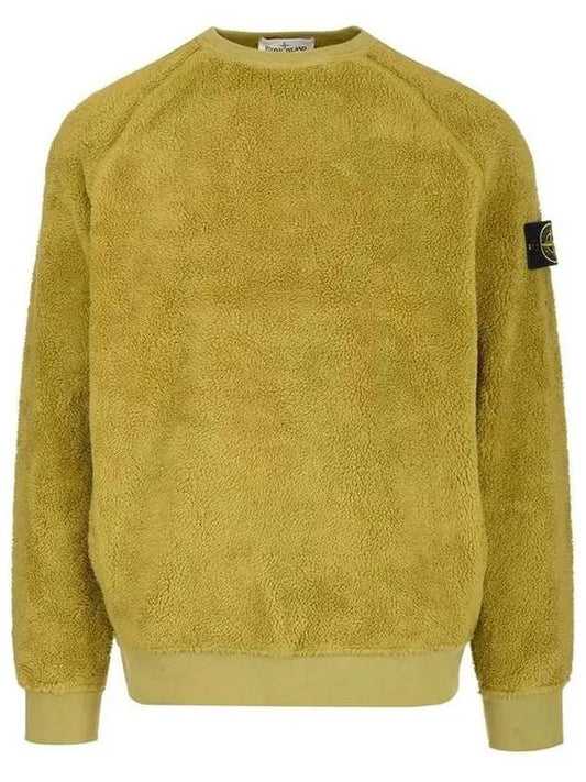 Wappen Patch Shearling Sweatshirt Yellow - STONE ISLAND - BALAAN 2