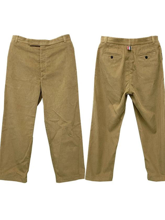 Men's Corduroy Straight Pants Beige - THOM BROWNE - BALAAN 2