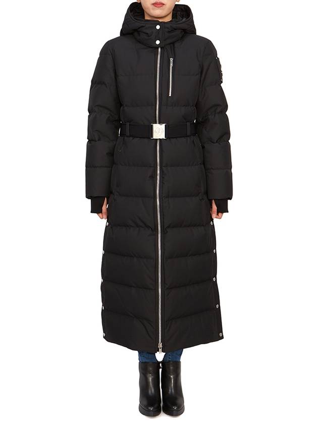 Cloud Belted Hooded Long Padded Black - MOOSE KNUCKLES - BALAAN 2