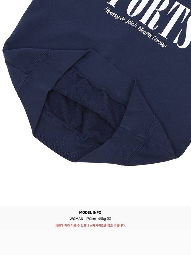 Graphic Print Cotton Sweatshirt Navy - SPORTY & RICH - BALAAN 8