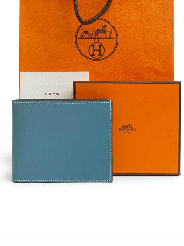 Citizen Twill Compact Card Holder Swift Silk Cloche Blue Jeans Cabin - HERMES - BALAAN 2