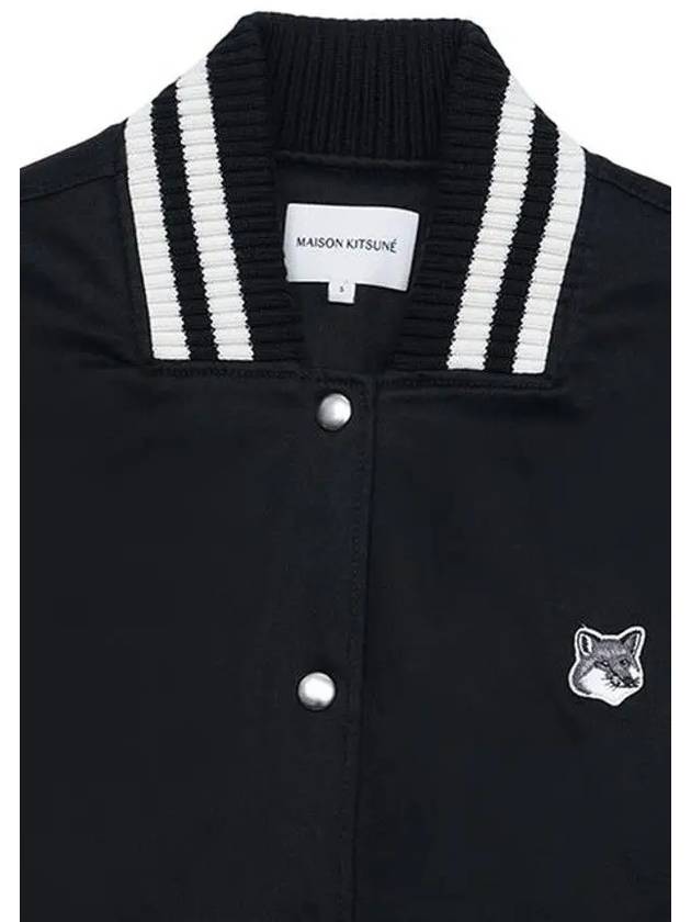 Satin Cotton Bomber Jacket Black - MAISON KITSUNE - BALAAN 5