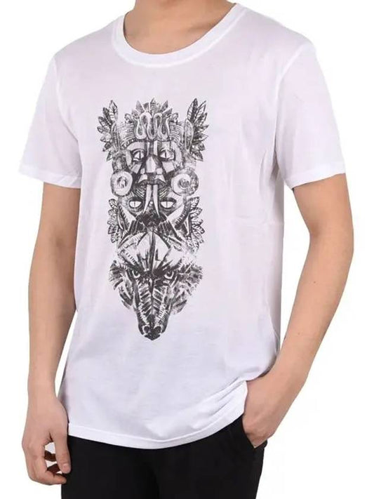 New Printed Short Sleeve T-Shirt White - BALMAIN - BALAAN 1