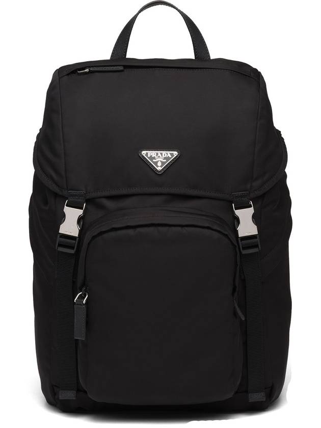 Re-Nylon Saffiano Leather Backpack Black - PRADA - BALAAN 2