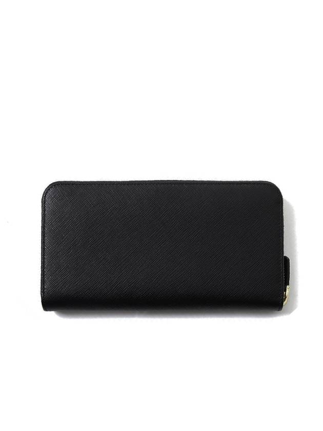 Saffiano Triangle Logo Long Wallet Black - PRADA - BALAAN 3