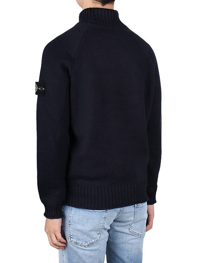 Logo Wappen Patch Cotton Turtleneck Navy - STONE ISLAND - BALAAN 5