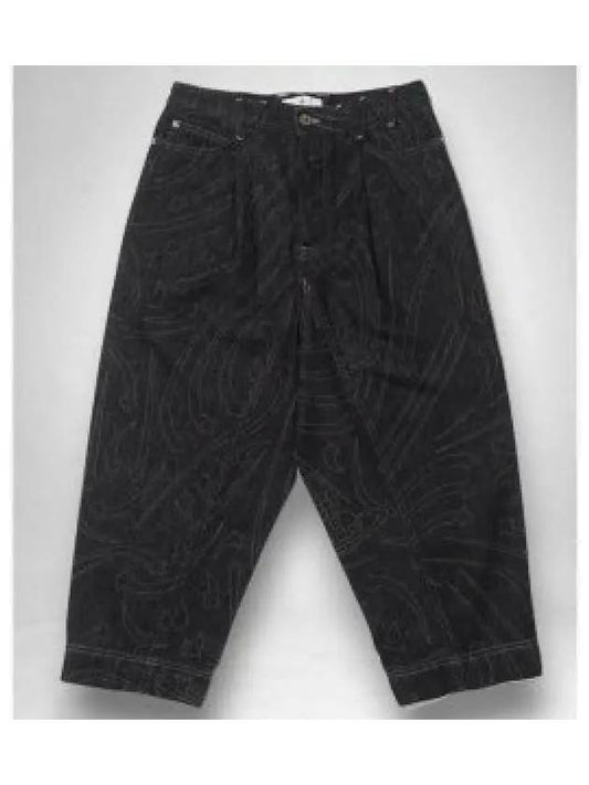 Macca Print Pattern Design Denim Cotton Straight Jeans Black - VIVIENNE WESTWOOD - BALAAN 2