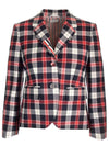 Tartan Twill High Armhole Sports Jacket Red - THOM BROWNE - BALAAN 2