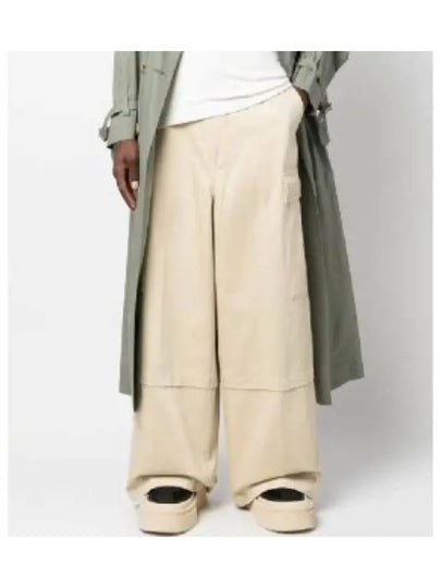 Wide Cargo Pants Beige - AMI - BALAAN 2