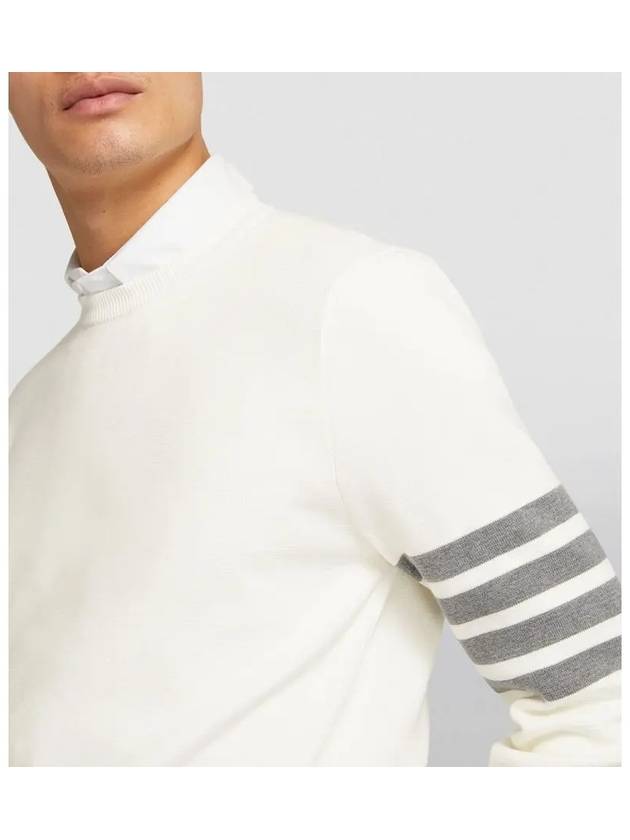 4 Bar Armband Milano Stitch Knit Top White - THOM BROWNE - BALAAN 4