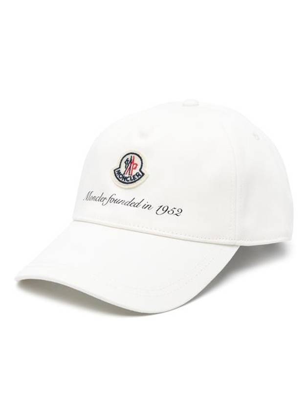 Gabardine Baseball Logo Ball Cap White - MONCLER - BALAAN 1