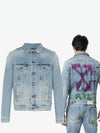 Bleach Arrow Slim Fit Denim Jacket - OFF WHITE - BALAAN 2