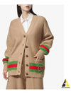 Women's Interlocking G Wool Mohair Cardigan Camel - GUCCI - BALAAN 2