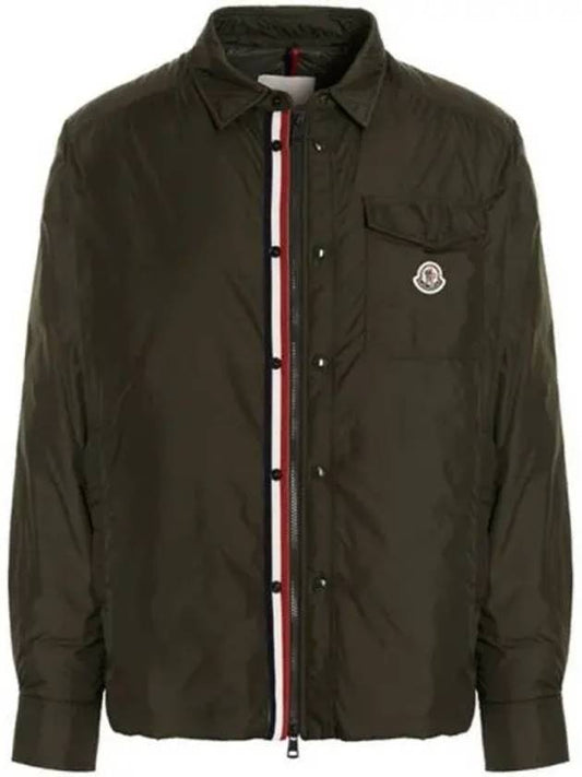 1A00121 68352 833 PYROLE Pocket Logo Patch Zip up Shirt Padded Khaki Men s Jacket TLS 271149 - MONCLER - BALAAN 1