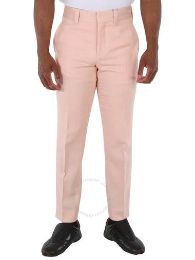 Burberry Men's Blush Pink Check Side Stripe Trousers, Brand Size 44 (Waist Size 29.5