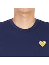 Men's Gold Heart Wappen Short Sleeve T-Shirt P1 T216 2 Navy - COMME DES GARCONS PLAY - BALAAN 7