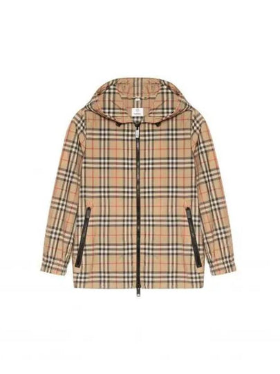 Check Hooded Jacket Archive Beige - BURBERRY - BALAAN 2