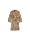 Women's Oversized Shoulder Tab Trench Coat Beige - BALENCIAGA - BALAAN.