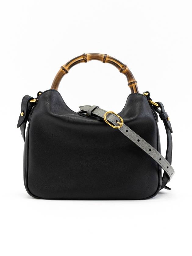 Diana Small Leather Tote Shoulder Bag Black - GUCCI - BALAAN 3