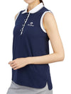 Golf Wear Sleeveless T-Shirt HHW 2A AP53 NAVY - HORN GARMENT - BALAAN 5