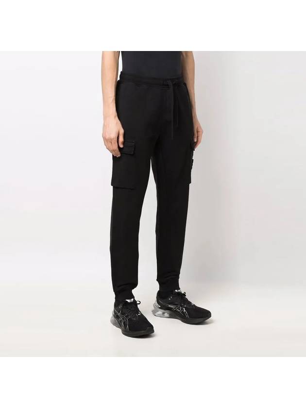 Garment Dyed Cotton Fleece Track Pants Black - STONE ISLAND - BALAAN 5