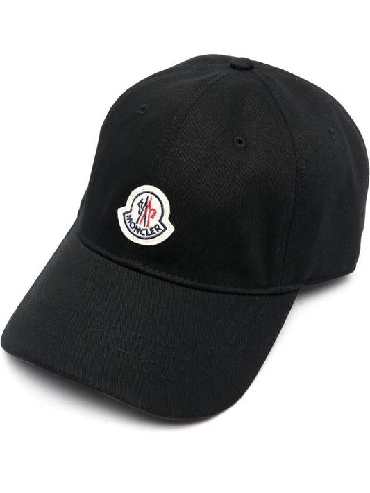 Logo Patch Ball Cap Black 3B00055 V0090 - MONCLER - BALAAN 1