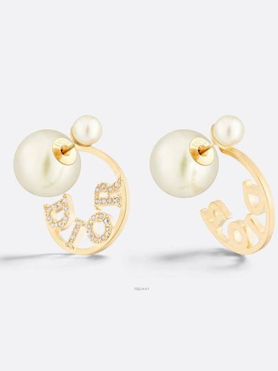 Tribales Logo Pearl Earrings Gold - DIOR - BALAAN 2