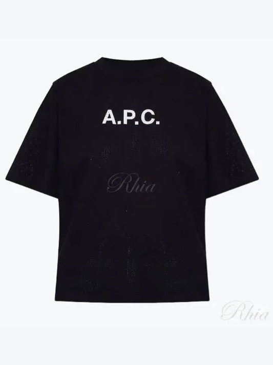 Mae Pique Mesh Short Sleeve T-Shirt Black - A.P.C. - BALAAN 2