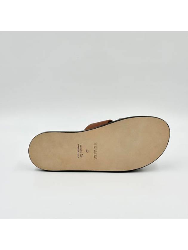 Izmir Leather Slippers Gold - HERMES - BALAAN 6